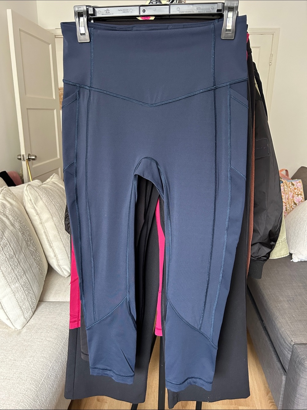 Lululemon Leggings. Size 8. 23” inseam. Side pockets. No front seam. Navy